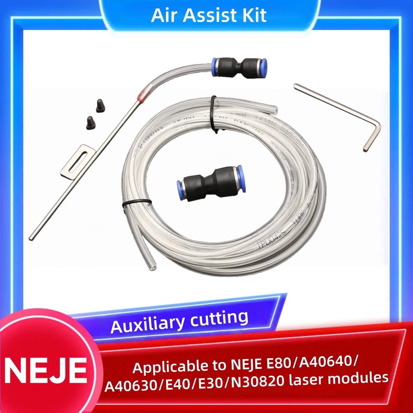 40W80W NEJE A40640 E40 Laser Module Diode High Power 450nm, Air-Assisted Nozzle for CNC Woodworking Engraver & Cutting Tools