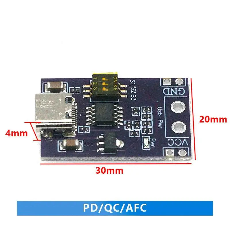 @*PD Trigger Module Type-C 5/9/12/15/20V Adjustable Fast Charging Decoy Board for DIY Electronics Projects