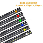 SAMIROB 600pcs=6colors x 100pcs 5050 5730 1210 1206 0805 0603 0402 SMD LED Diode Kit Red / Green / Blue / White / Yellow/ Orange