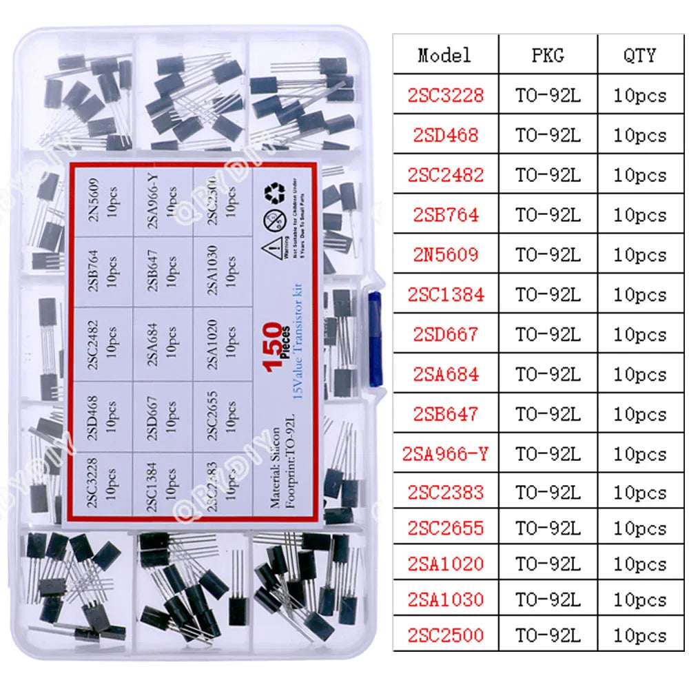 DIP SMD Mosfet Triode Thyristor PNP NPN Voltage Regulator Chip Transistor Assortment Kit SOT-23 TO-92 TO-126 TO-220 DIY Mix Set