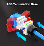 AMPCOM CAT6A CAT6 Tool Less Keystone Jack,  RJ45 UTP Keystone Module Adapter No Punch-Down Tool Couplers Modular Connector