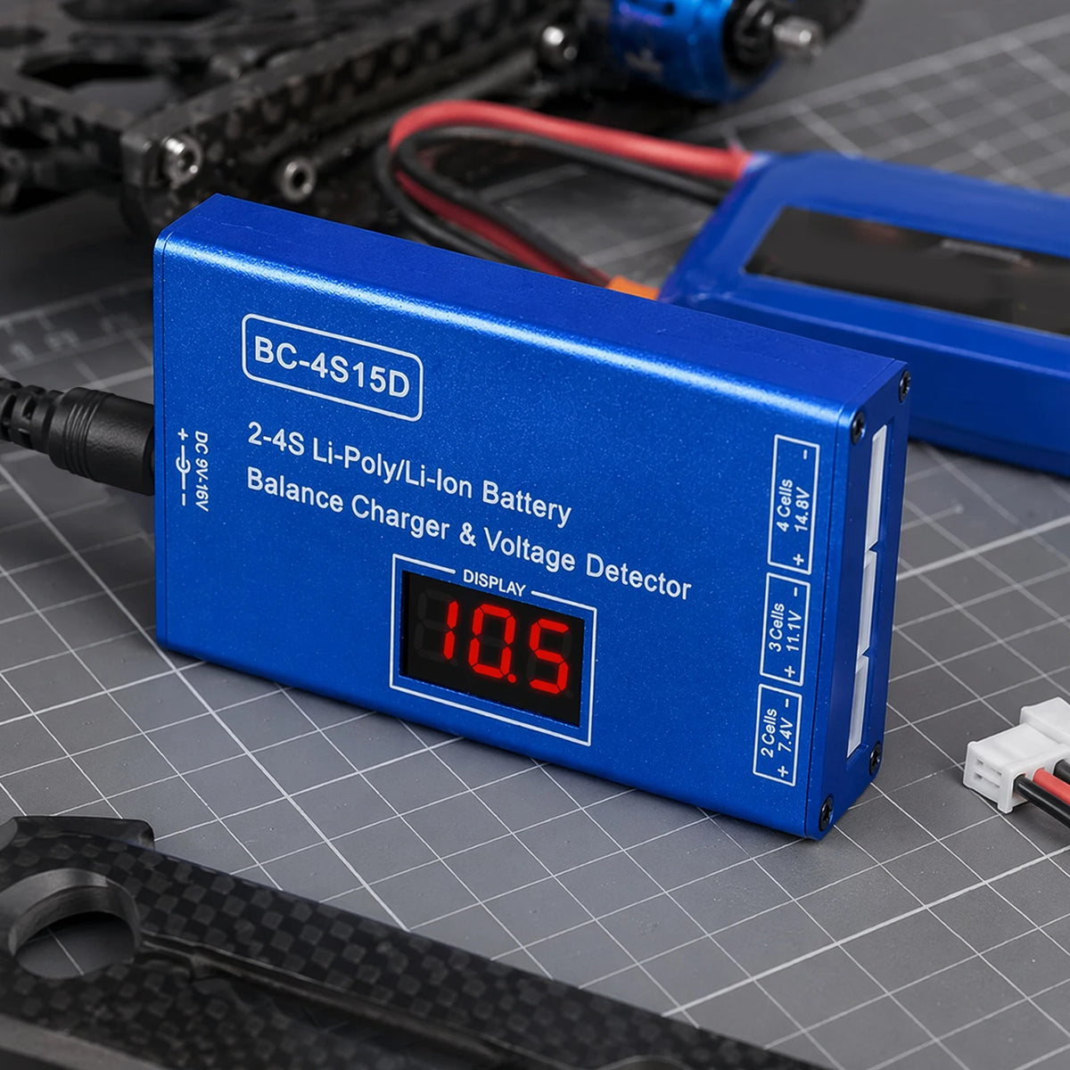 BC-4S15D Lipo Battery Balance Charger with Voltage Display Screen Lithium Lipo RC Balance Charger for 2-4S RC Batteries