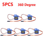 1-5pcs SG90 9G Micro Digital Servo Motor 180/360Degree Fixed-Wing Micro Gear Servo Motor for Rc Helicopter Toy Airplane Aircraft