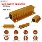 100W RX24 Aluminum Power Metal Shell Case Wirewound Resistor 0.01 ~ 100K 0.1 0.5 1 1.5 2 6 8 10 20 100 150 200 300 1K 10K ohm