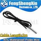 2m NTC Waterproof Probe Wire B3950 3435 3470 2K 5K 10K 15K 20K 50K 100K 1% Precision Epoxy Thermistor Temperature Sensor