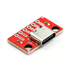 Type‑C USB Female To DIP Pin Header Adapter Board Pre‑Welded USB‑C Socket Breakout Module for Arduino Power Supply Debugging