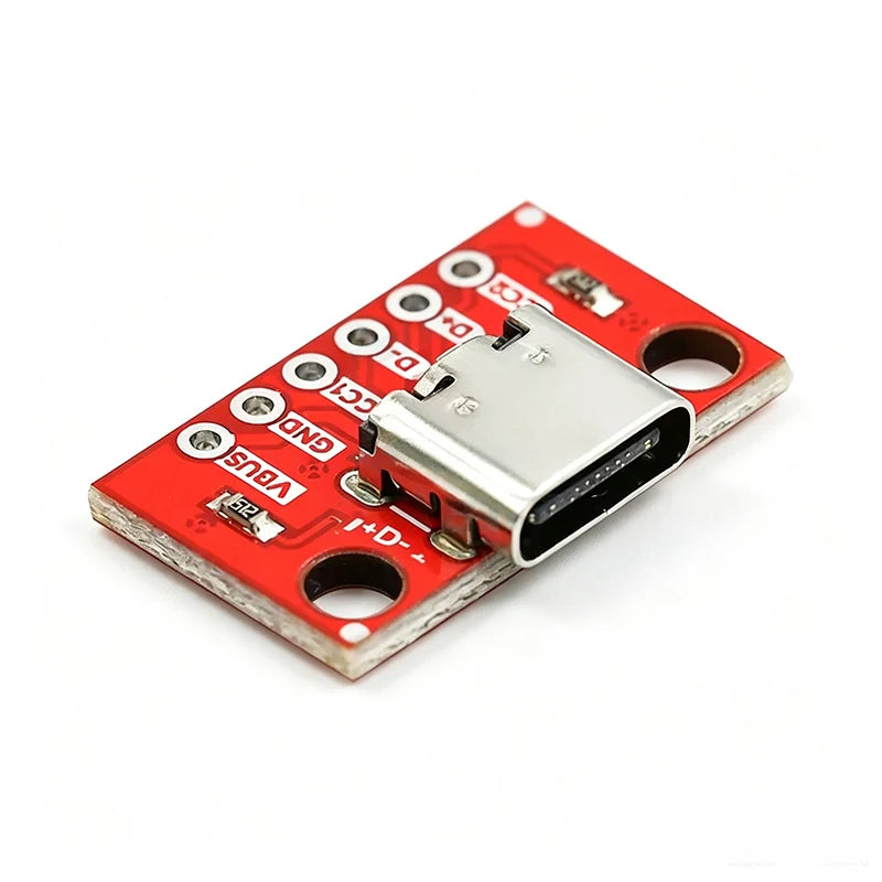 Type‑C USB Female To DIP Pin Header Adapter Board Pre‑Welded USB‑C Socket Breakout Module for Arduino Power Supply Debugging
