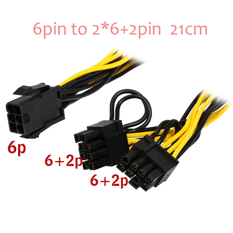 Multi Models 8Pin Adapter Splitter Power Cable 6Pin Cable 8Pin Cable SATA Cable Molex 4Pin for PCI Express GPU Video Converter