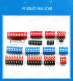 5PCS Dial Switches Toggle Side Dial Flat Dial Coding Patch 2P 4 5 6 8 9 10 Bit 2.54mm Red Blue Black