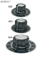 2pcs A01 A02 A03 A04 A05 Silver Tone Top Potentiometer Volume Control Rotary for 6.35mm Shaft Guitar Volume Knob