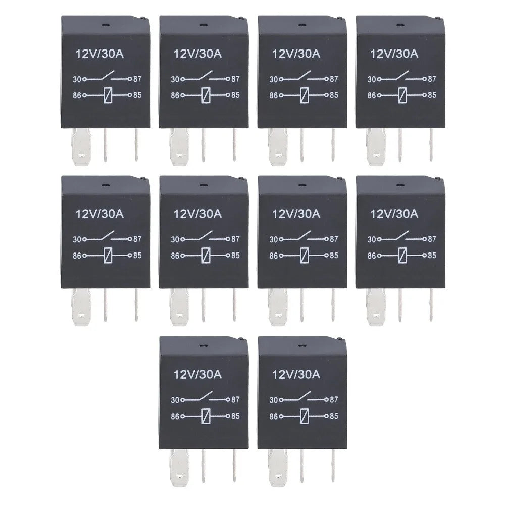 10 Pcs Relay Kit 4 Pin/5Pin Violet Relay 12V 30A 36.6*23*15.5mm Automobile Relay Automotive Relay Vehicle Electrical