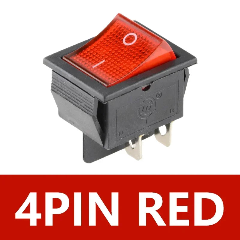 5/20Pcs KCD4 4/6Pin Snap-in Switch ON/OFF Rocker Switch Led Light Toggle Switches 25x31mm 16A 250V AC