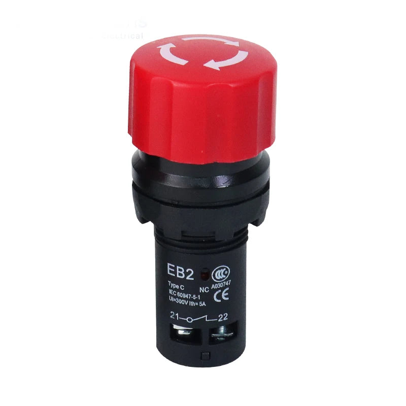EB2 Emergency Stop Button Red Mushroom Head emergency off Switch Latching e-stop Push Buttons for Electronics Machine VaneAims