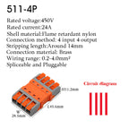 5PCS Quick Wire Connectors Lever Splicing 1/2/3/4/8/10 Pins Universal Compact Plugable Spliceable Male Female Terminals Blocks