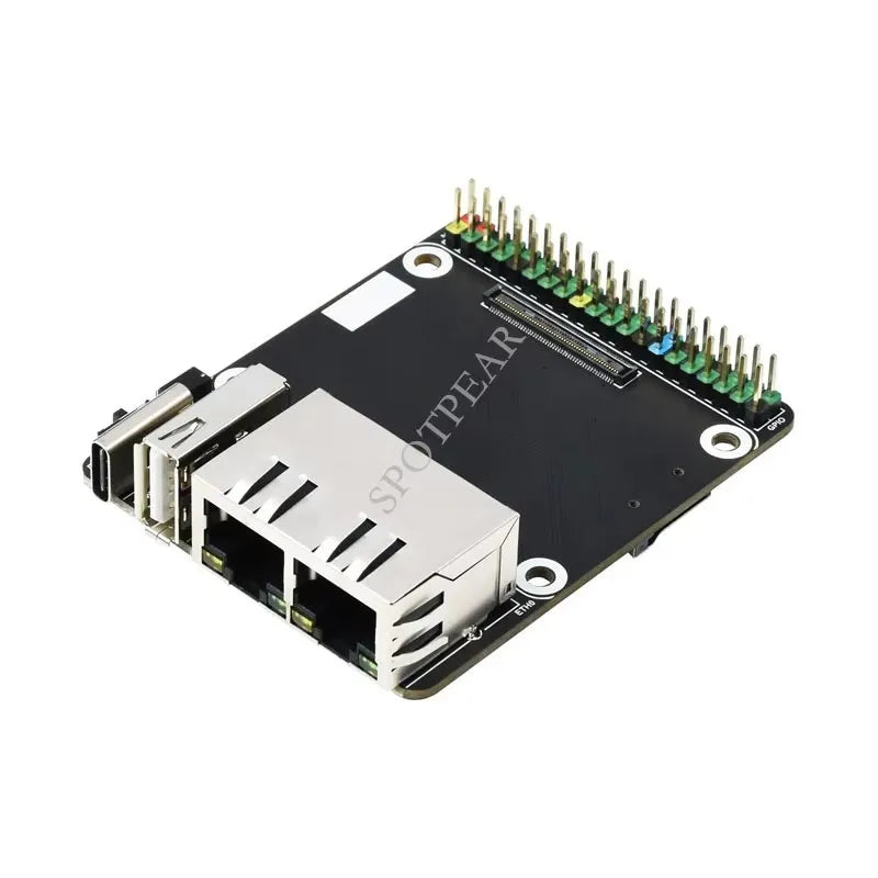 Raspberry Pi CM4 dual ETH mini Open-source Router Board Metal case for Compute Module 4 IO Board  5V, Type-C interfac