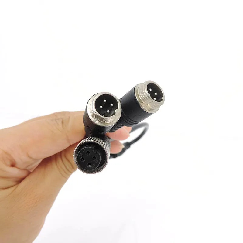 M12 4 Pin core Aviation Head to Aviation Head Male to 2 Female to 2 male Extension Y Splitter Cable Adapter for Camera Connector