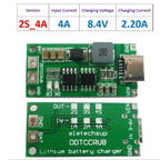 Type C BMS 2S 3S 4S 1A 2A 4A 18650 Lithium Battery Charger Board USB C Step-up Boost Module For Li-Po Polymer Power Bank