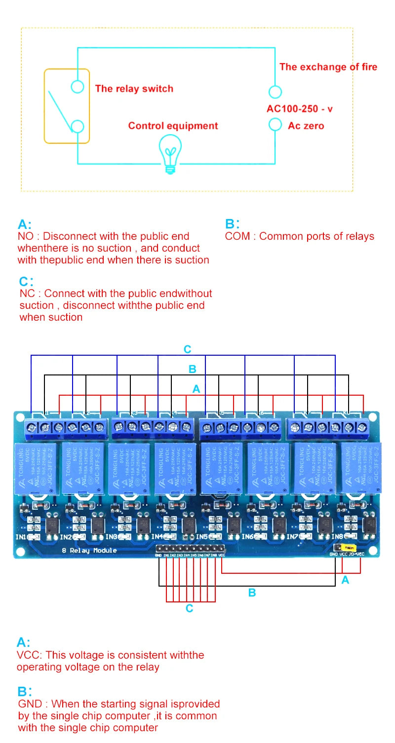 5v 12v 1 2 4 6 8 way relay module for arduino 1 2 4 6 8 channel relay module with optocoupler Relay Output In stock