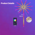 RGBIC Firework Strip Lights LED USB Powered Room Decor with Realistic Blooming Visuals BT APP Control Neon Strip USB 5V Changing Smart Lamp Sync Music Bedroom Decor Dream Light