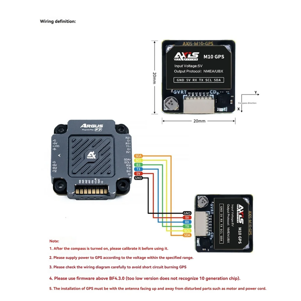 ABAN  M10 GPS Module Built-in Electronic Compass QMC5883 UBLOX Protocol for RC Airplane FPV Long Range