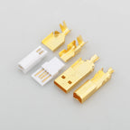 Hi-End Gold Plated USB A To B Connector Type A-B Plug DIY HiFi USB Cable Replacement Audio Grade USB Wire Repair Spare Parts