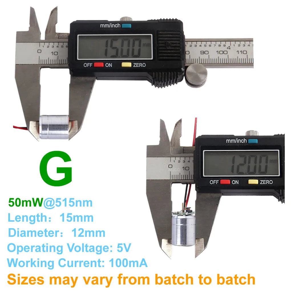 Φ12x15mm 5VDC Red-100mW Green-50mW Blue-100mW RGB Laser Module Diode For Lawn Lamp Starry Sky Lighting Laser Levels Parts