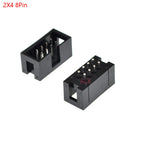 5/10pcs Dip 6/10/20/26/34/40 Pin 2.54mm Pitch Male Socket Straight Idc Box Headers Pcb Connector Double Row 10p/20p/40p/50p Dc3