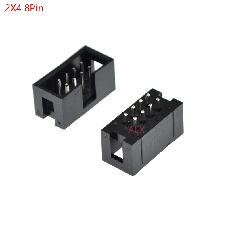 5/10pcs Dip 6/10/20/26/34/40 Pin 2.54mm Pitch Male Socket Straight Idc Box Headers Pcb Connector Double Row 10p/20p/40p/50p Dc3
