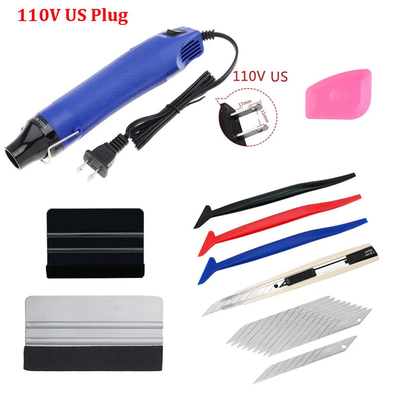 Mini Heat Gun 110V/220V 300W Portable Hot Air Gun Multi Function Electrical Heat Tool for Car Vinyl Wrap Window Tint Film Decal