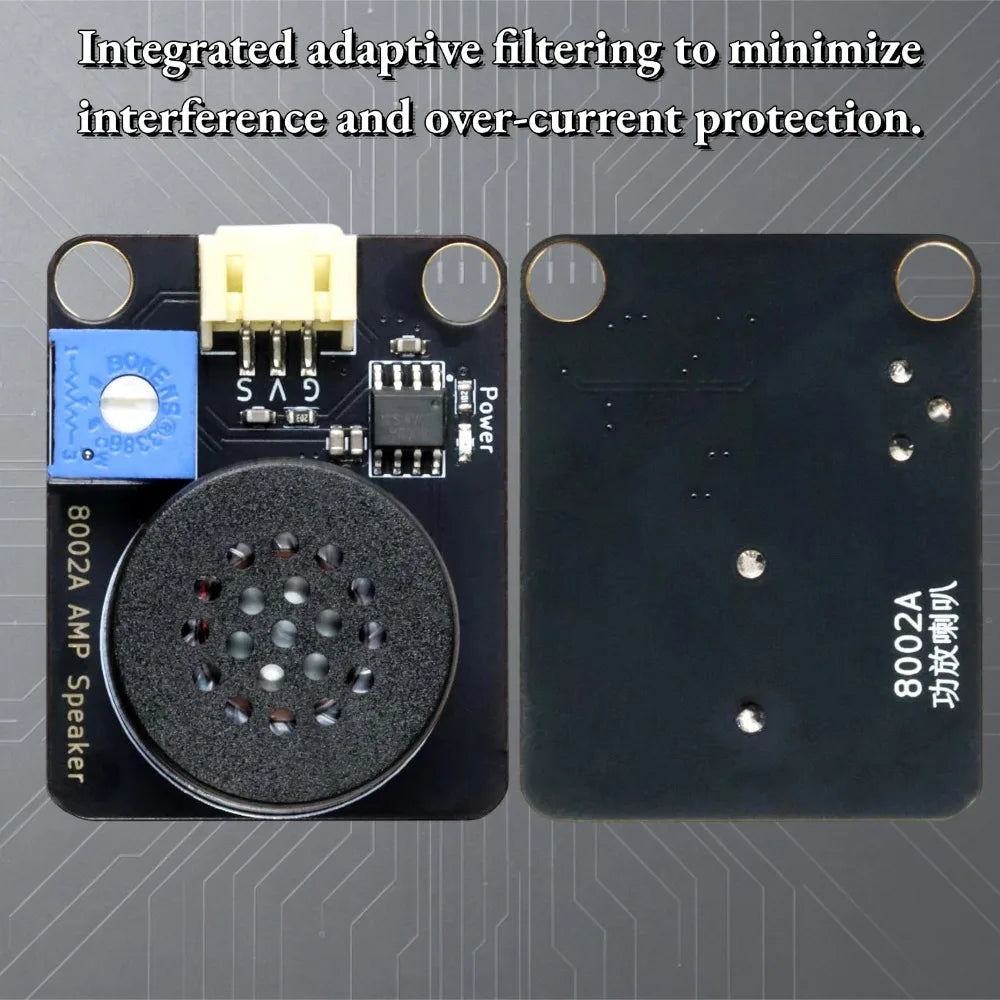8002A Audio Amplifier and Speaker Module,DAC Speaker, 3W Mono Class D Power Amp Board, 90dB SNR, Compatible with ESP32, Arduino