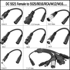 1PC DC Adapter Converter Plug 5.5mm*2.1mm Female to XLR 3Pin 5.5*2.5MM 8.0x1.6MM RCA M12 M16 IEC C13 Power Adapter Connector