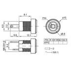 5/10pcs DC-022B 5.5x2.1mm 5.5*2.5mm DC Power Female Socket DC022B 3.5x1.3mm DC 2Pin Jack Hole Panel Mount Connector Adapter