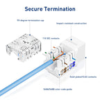 ZoeRax RJ45 Cat6 Keystone Jacks Slim Profile 1/10/30-Pack, 90-Degree Ethernet Punch Down Keystone Jack Adapter