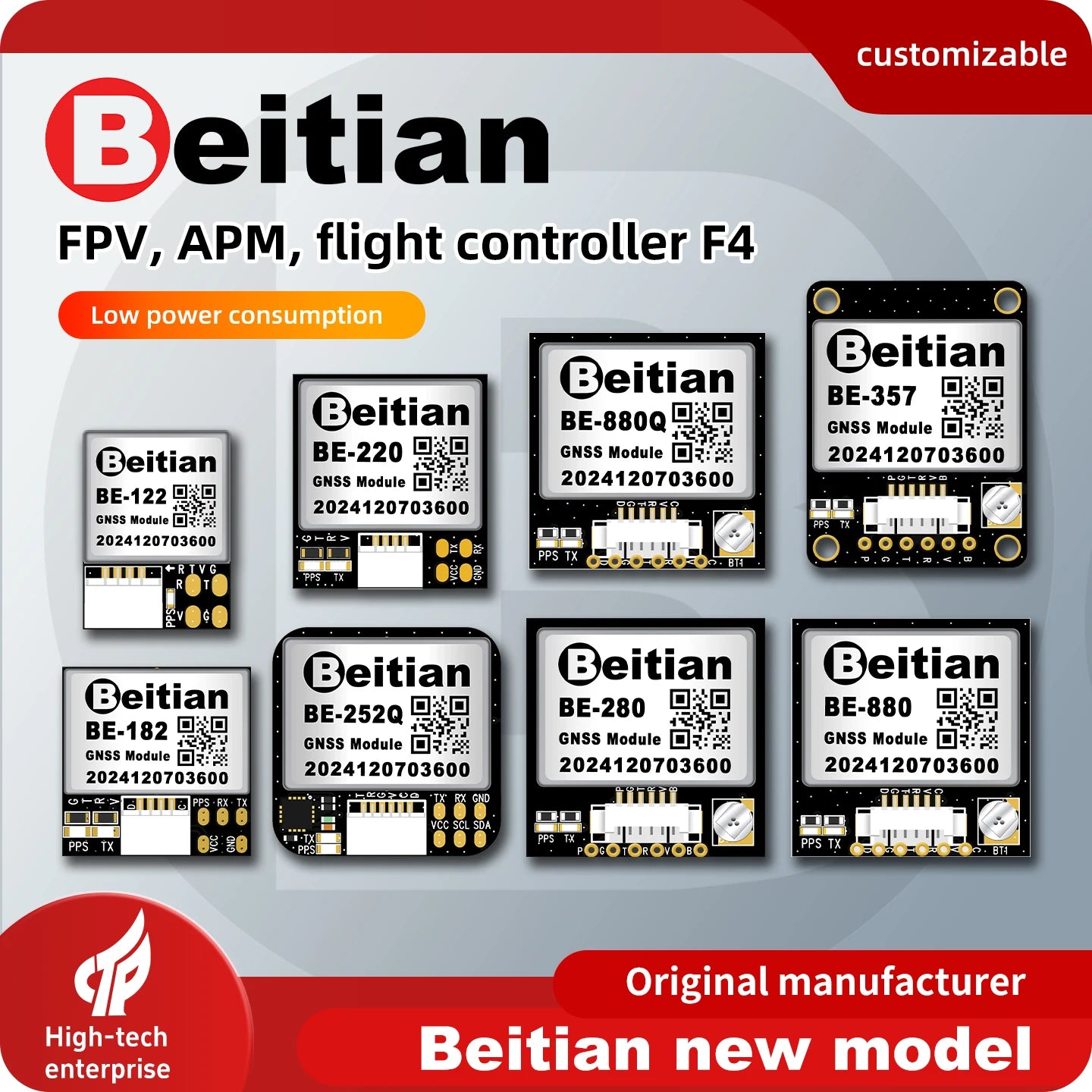 Beitian BE Series BE-180 - BE-882 GNSS Module Ublox M10 TTL Built-in IST8310 Compass BDS GPS GALILEO FPV UAV Flight Control