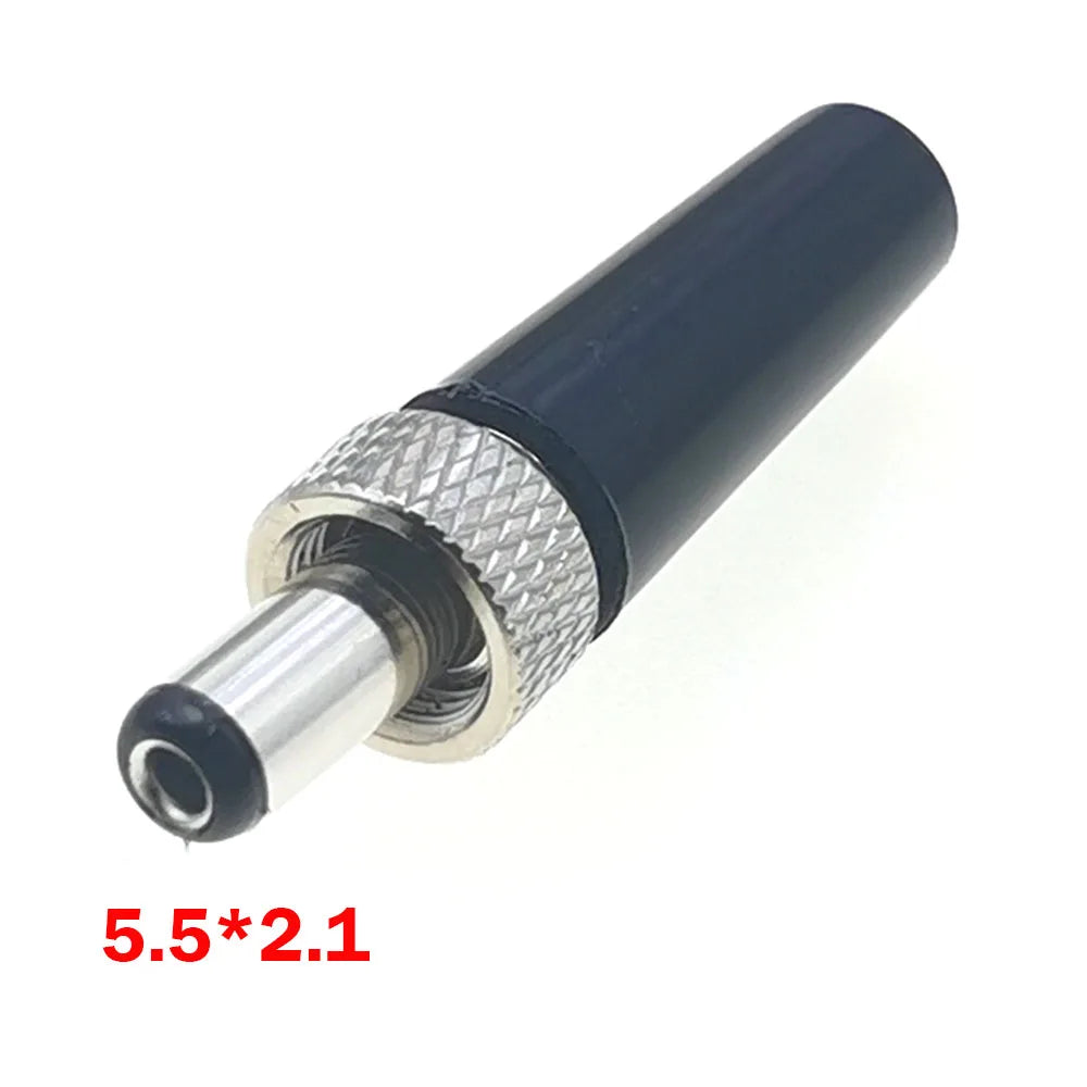 1pc 5.5 X 2.1 2.5MM Screw Locking DC Power Connector Female Plug & Metal Panel Mount Socket Locable Secure Standard Plug Socket