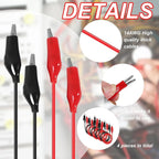 20-1Set Dual Alligator Clip Cables Connecting Cables Test Cable Lead Jumper Wire Male Female Crocodile Clip Power Supply Adapter
