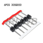 6PCS 30SQ050 Schottky Diode 30A 50V Axial for Solar Panel Parallel Reflow Protection