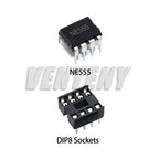 20Pcs (10 Each) 8 Pin DIP Sockets & NE555P IC 555 Timer Programming Oscillator Chip NE555