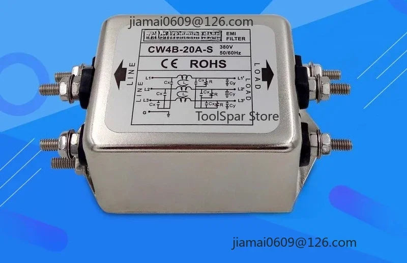CW4B EMI Power Filter 10A 20A 30A 40A Three-phase 380V VFD Noise Filter Power Interference Purification Module
