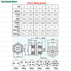 5 Sets/lot GX12 GX16 GX20 2P 3P 4P 5P 6 7P 8P 9 10 12 Pin Male Female Docking Aviation Plug Socket Waterproof Circular Connector
