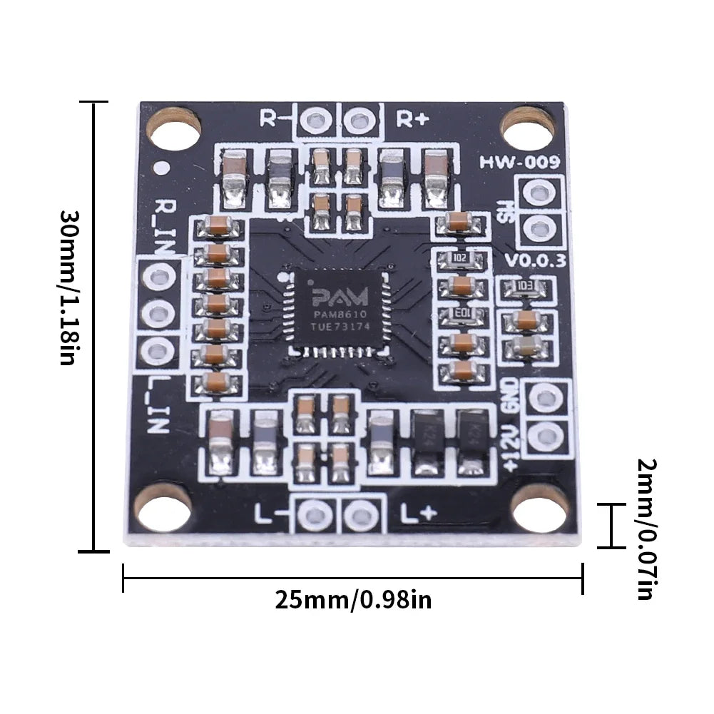 PAM8610 Digital Audio Amplifier Board 2x15W Voice Sound Amplifier Module Class D Dual Channels Stereo Mini Power Amplifier Board