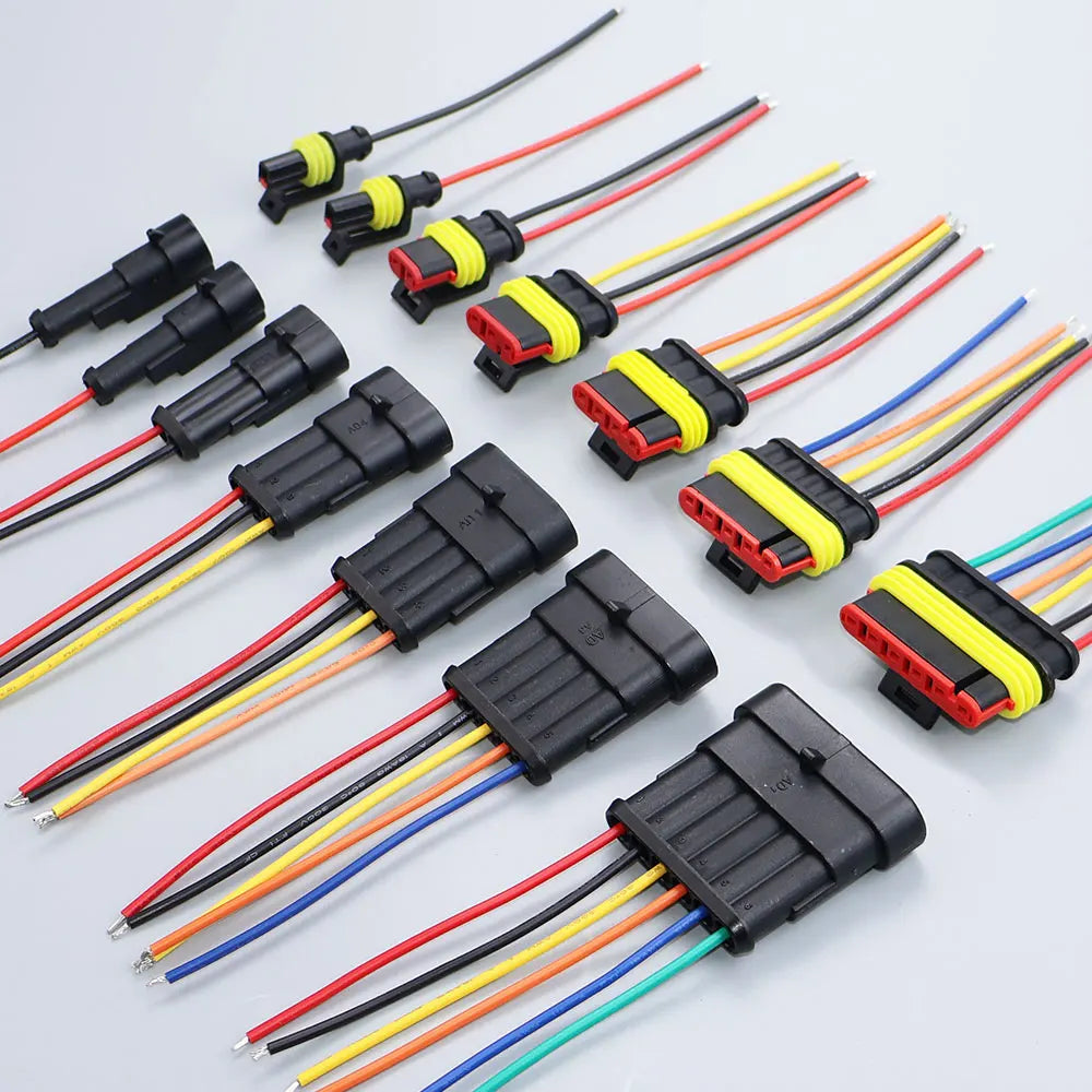 YanXi AMP 1/2/3/4/5/6 Pin Way Waterproof Electrical Auto Connector Male Female Plug with Wire Cable Harness For Car Motorcycle