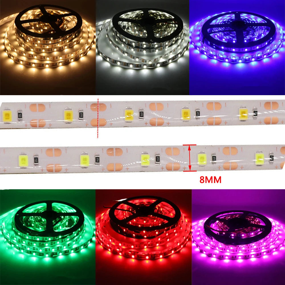 3AA Battery Power 5V Led Strip Light SMD 2835 60LED 1M 2M 3M 4M 5M 50cm Flexible LED Light Stripe Waterproof Ribbon Diode Tape
