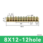 1 PCS Multi Specification Brass Ground Strip 5/6/7/8/9/10/12/15/20 Hole Brass Rod Grounding Terminal Ground Bar Terminal Strip