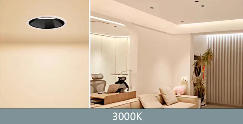 LED High-Efficiency Recessed, Ceiling Light Anti Glare Downlight,Tuya Bluetooth/ Zigbee matter Smart Lamp Lighting AC85V-260V