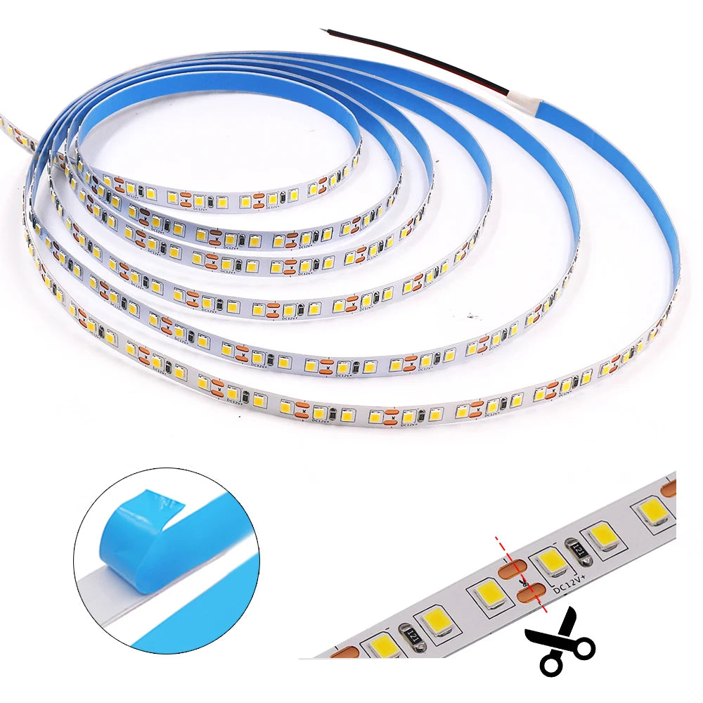 5V 12V 24V 2835 Led Strip 5m 300/600/2400 Pixels Led Tape SMD 3528 Fiexible Light Bar Strips Under Cabinet Lighting Backlight