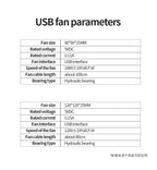 TEUCER USB Cooling Fan 8CM/12CM/14CM 800-1800RPM USB Port Power Supply Desktop Computer Available