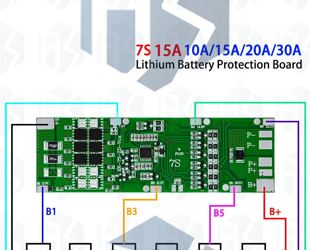 1~5PCS BMS 7S 24V 10A 15A 20A 30A Li-ion 18650 Battery Charge Board With Balance Function Short Circuit / Temperature Protection