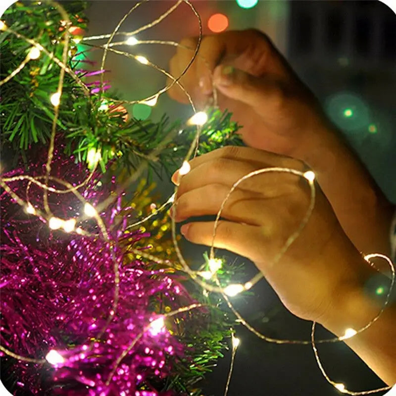 1M 2M 3M 5M Copper Wire LED String lights Holiday lighting Fairy Garland For Christmas Tree Wedding Party Decoration