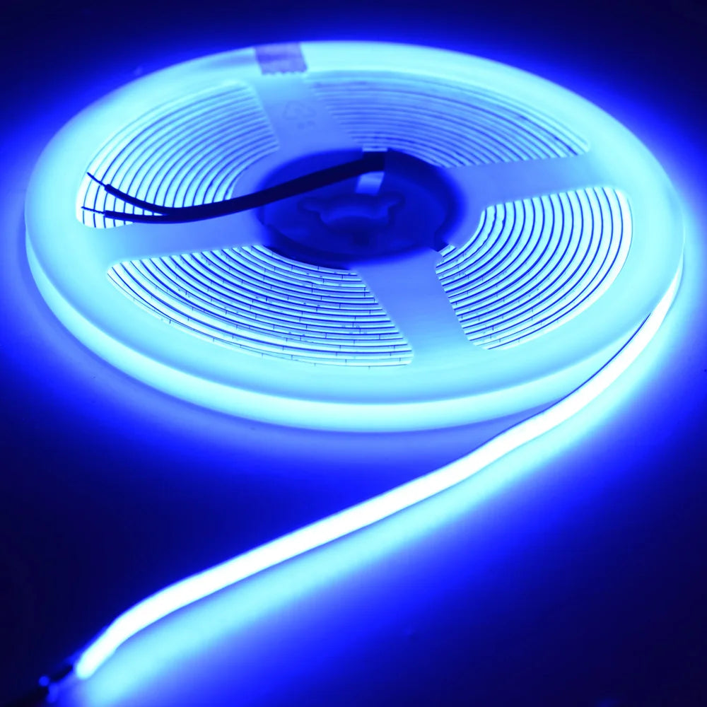 3mm/5mm Thin Color COB LED Strip Light DC 12V 24V Flexible LED Tape for DIY Lamp 3000K Red Ice Blue Pink Orange Amber Dimmable